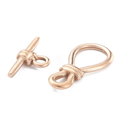 PVD Vacuum Plating 304 Stainless Steel Toggle Clasps STAS-B020-09RG-1