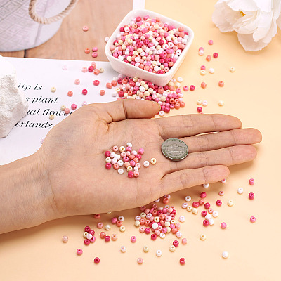 Opaque Glass Round Seed Beads GLAA-TAC0025-07B-04-1