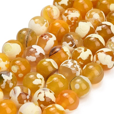 Natural Fire Crackle Agate(Dyed & Heated) Beads Strands G-K425-A07-12mm-1