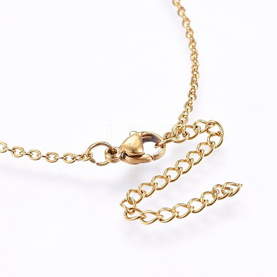 Brass Micro Pave Cubic Zirconia Initial Pendant Necklaces NJEW-H486-30G-N-1