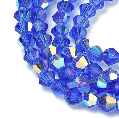 Electroplate Transparent Glass Beads Strands EGLA-K015-18M-1