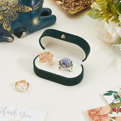 1Pc Rectangle Velvet Couple Rings Box CON-BBC0001-20B-1