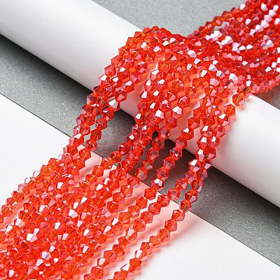 Transparent Electroplate Glass Beads Strands EGLA-A039-T4mm-A14-1