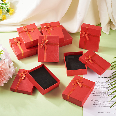 Rectangle Paper Jewelry Set Storage Boxes with Bowknot X1-CON-TAC0014-04D-1