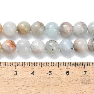 Natural Aquamarine Beads Strands G-F591-29A-8mm-1