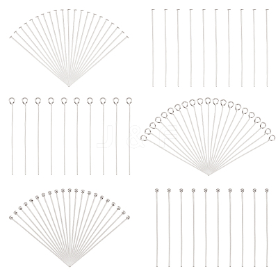 600Pcs 3 Styles 304 Stainless Steel Head Pins and Eye Pins Sets STAS-PH0004-89-1