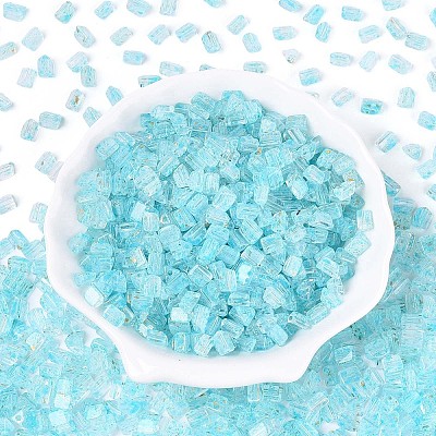 Transparent Spray Painted Glass Seed Beads SEED-L011-10A-16-1