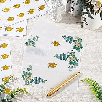 Graduation Caps Gold Foil Self-adhesive Stickers DIY-WH20001-13D-1
