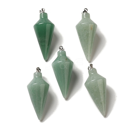 Natural Green Aventurine Pendants G-Z055-02P-10-1