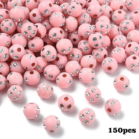 150Pcs Opaque Acrylic Beads MACR-YW0004-21B-1