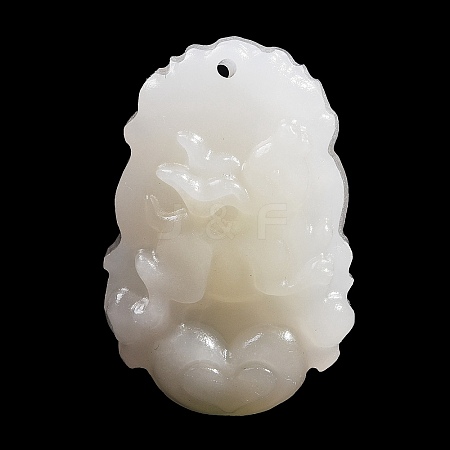 Natural White Jade Carved Pendants G-S384-01D-1