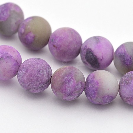 Natural & Dyed Gemstone Round Beads Strands X-G-D661-8mm-1-1