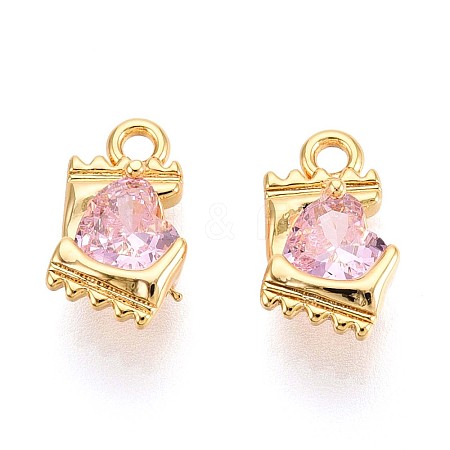 Brass Micro Pave Cubic Zirconia Charms KK-N263-96C-G-1