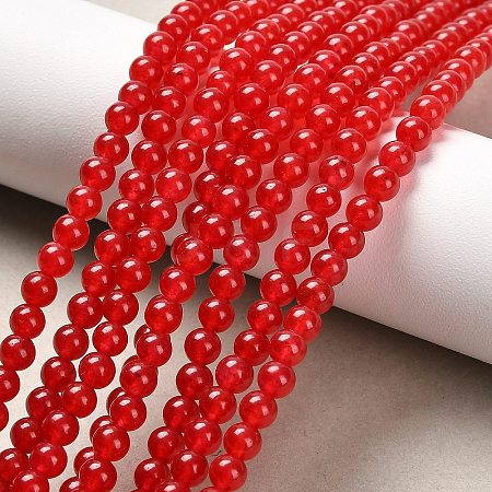 Natural & Dyed Malaysia Jade Bead Strands G-A146-4mm-A02-1