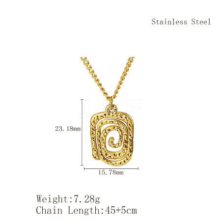 Stylish Stainless Steel Spiral Pendant Necklaces for Women YF9522-1-1