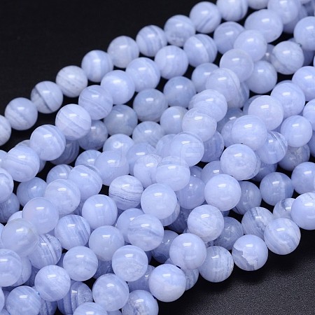 Grade AA Natural Blue Lace Agate Beads Strands G-F222-30-8mm-1