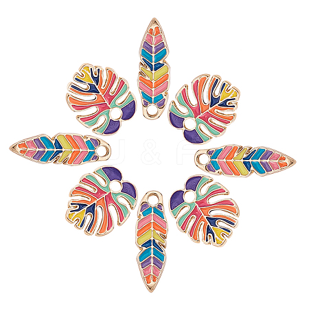 20Pcs 2 Styles Zinc Alloy Enamel Pendants ENAM-CJ0001-117-1