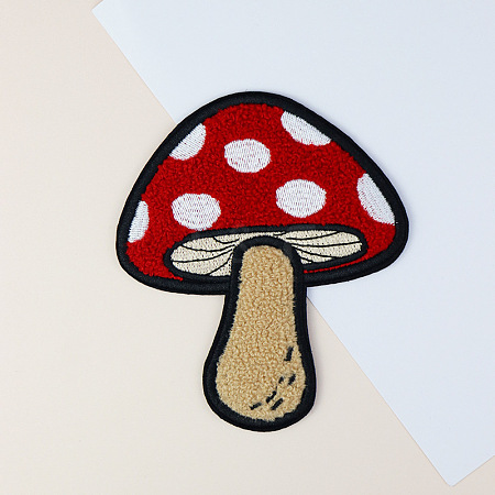 Polyester Towel Embroidery Cloth Iron on Patches MUSH-PW0001-072A-1