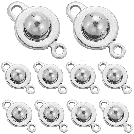 SUNNYCLUE 16Pcs 201 Stainless Steel Snap Clasps STAS-SC0006-97-1