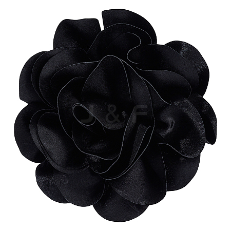 Flower Polyester Brooches JEWB-WH0001-47P-01-1