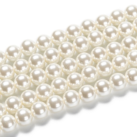 Eco-Friendly Glass Pearl Beads Strands HY-A008-10mm-RB011-1