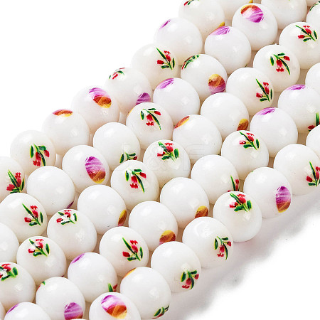 Printing Glass Beads for Necklaces Bracelets Making GLAA-B020-03A-07-1