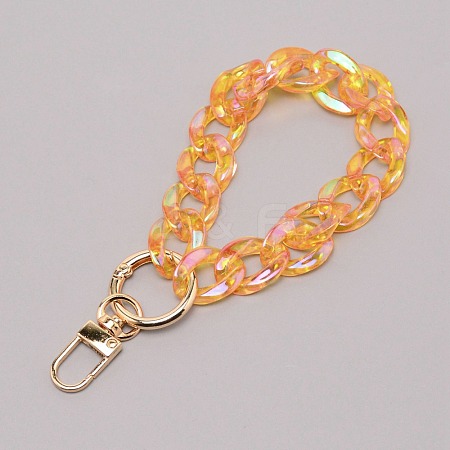 Transparent Resin Curb Chain Bag Strap FIND-WH0092-31B-1