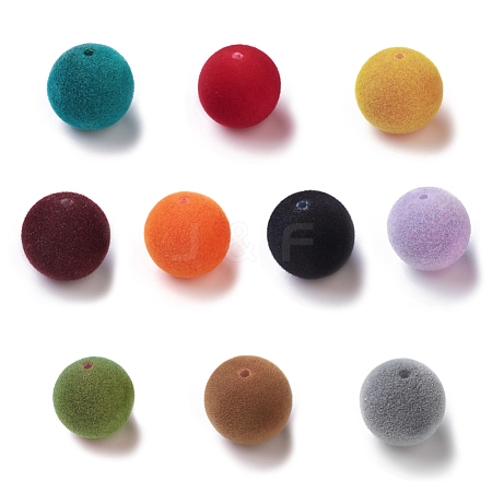 Flocky Acrylic Beads OACR-I001-16mm-L-M-1