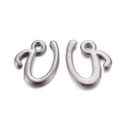 Gunmetal Plated Alloy Letter Pendants LS-PALLOY-P097-03-U-1