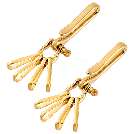 2Pcs Brass Heavy Duty Keychains with 4Pcs Snap Clasps FIND-PH0020-96-1