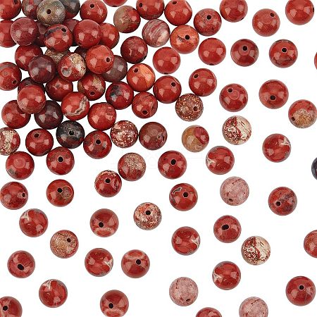 Olycraft Natural Red Jasper Beads Strands G-OC0001-13-1