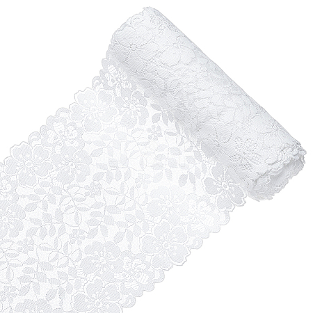 Flower Nylon Stretch Lace Fabric DIY-WH0578-60-1