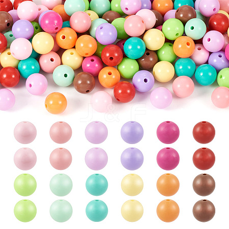  120Pcs 12 Colors Opaque Acrylic Beads MACR-TA0001-31-1