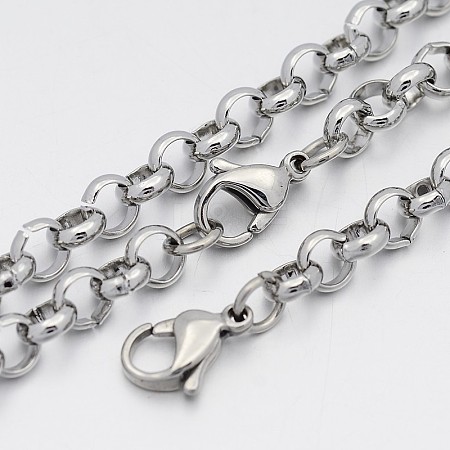 Tarnish Resistant 304 Stainless Steel Cross Rolo Chain Jewelry Sets SJEW-A077-01P-1