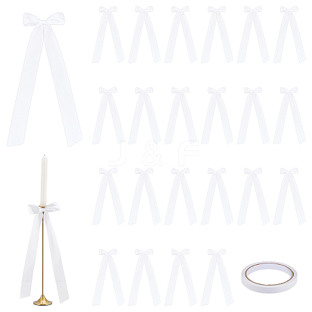 8Pcs Polyester Single Face Satin Ribbon Candle Holder Decoration HJEW-PH02150-1