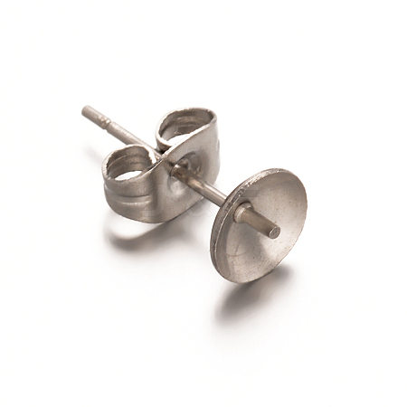 Non-Tarnish 304 Stainless Steel Stud Earring Settings X-STAS-H307-B-1