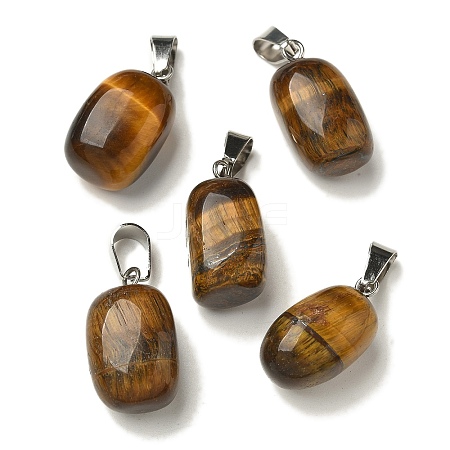 Natural Tiger Eye Pendants G-Z067-03P-09-1