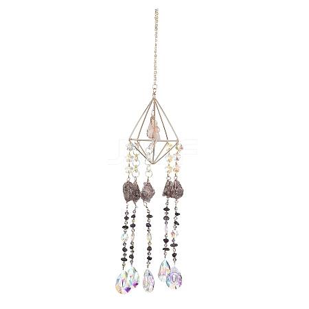 Rough Raw Natural Amethyst Wind Chime HJEW-P015-08-1