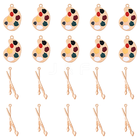 10Pcs 2 Styles Zinc Alloy Pendants FIND-YW0009-58-1