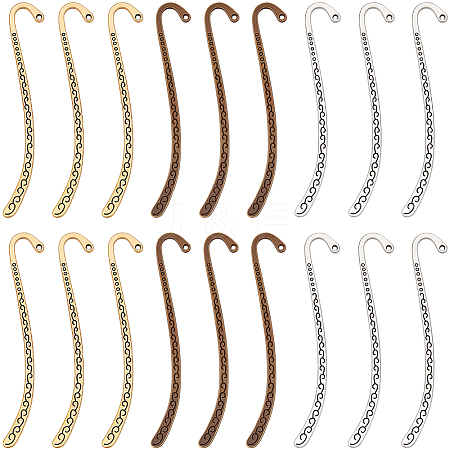 60Pcs 3 Colors Tibetan Style Zinc Alloy Bookmarks FIND-SC0022-42-1