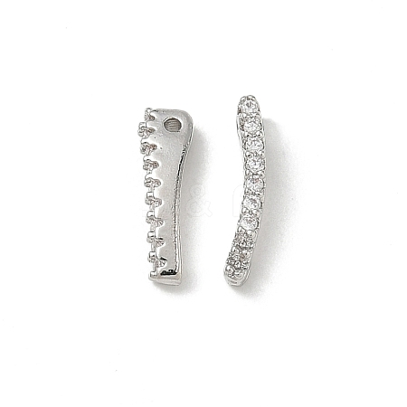 Brass Micro Pave Clear Cubic Zirconia Charms CU-CBA9FFD-01P-B-1