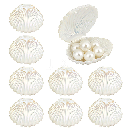 Pearlized Plastic Shell Shaped Jewelry Storage Boxes AJEW-WH0695-138A-02-1