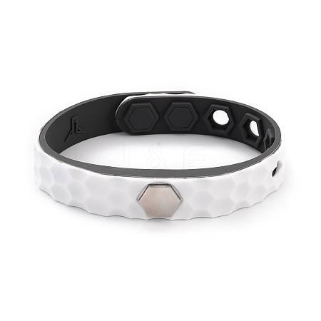 Flat Silicone Cord Bracelets LS-BJEW-F421-01K-1