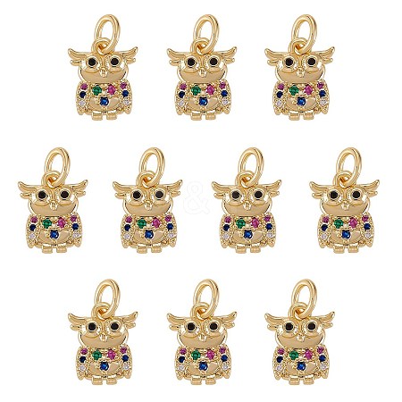 10Pcs Rack Plating Brass Micro Pave Cubic Zirconia Charms ZIRC-SZ0003-85-1