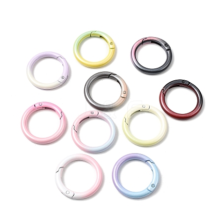 Spray Paint Alloy Spring Gate Rings FIND-C086-03B-1