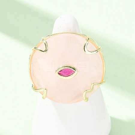 Natural Rose Quartz Cuff Rings GG-CBA5FCC-02G-09-1