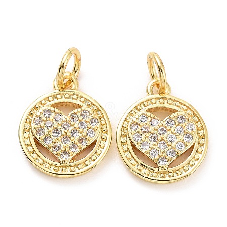 Brass Micro Pave Cubic Zirconia Charms ZIRC-SZ0004-53-1