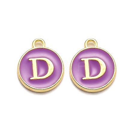 Golden Plated Alloy Enamel Charms ENAM-Q437-12D-1