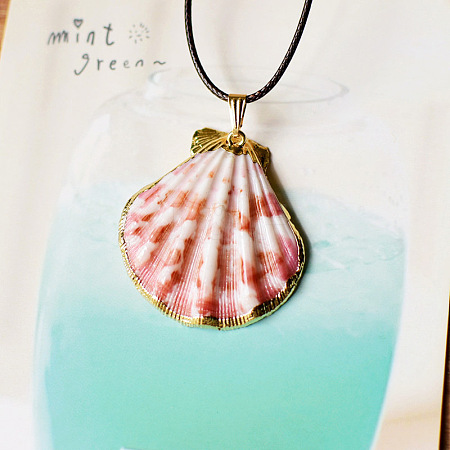 Natural Conch and Shell Pendant Necklaces YJ0466-6-1