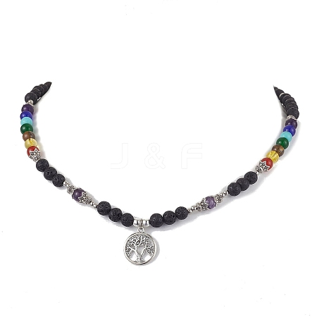 Chakra Gemstone Necklaces NJEW-JN04915-1